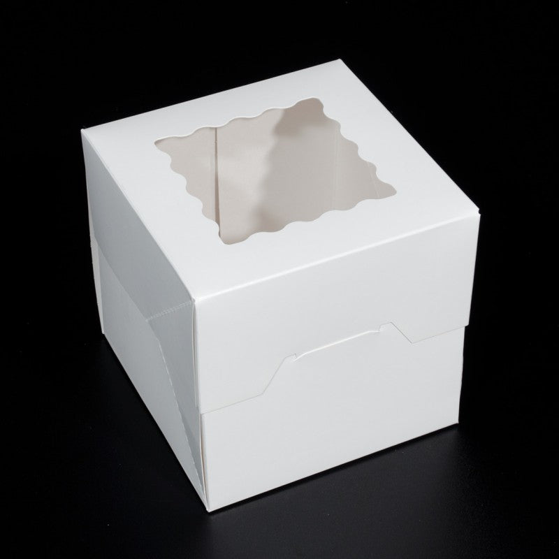 6.125 X 6.125 X 5.875 - Mini Cake Box / Cookie Box - With Window (10 PACK)