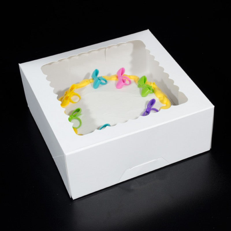 10 X 10 X 4 - Cake Box / Pie Box / 1/2 Dozen Cupcake Box / Cookie Box - With Window (10 PACK)