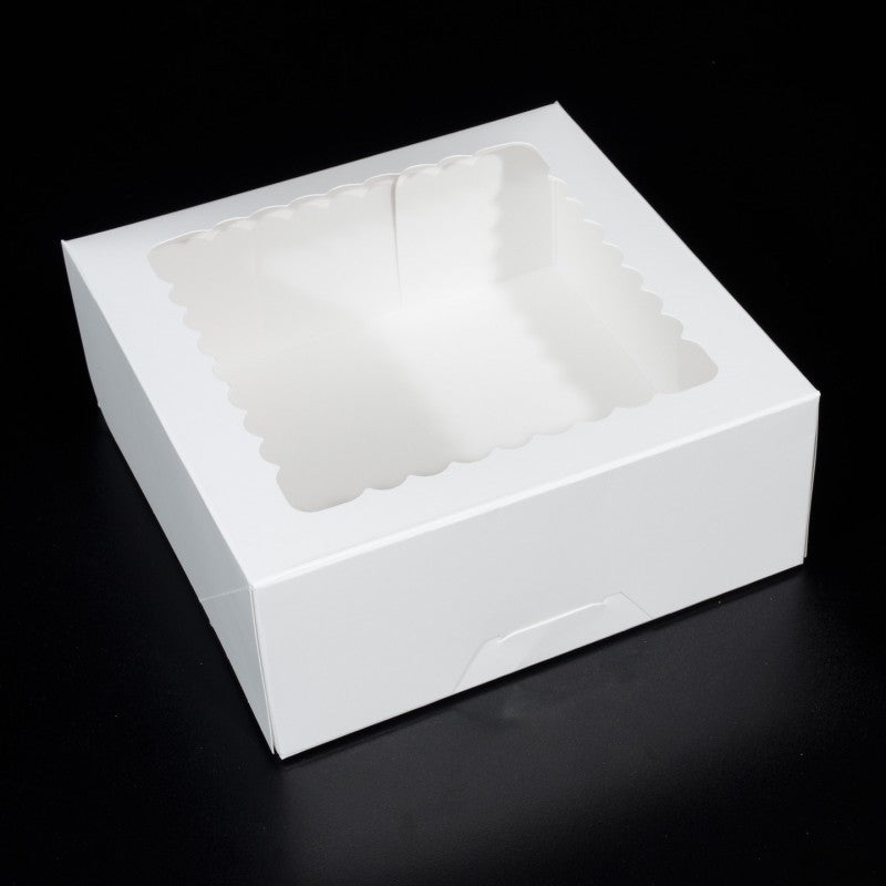 10 X 10 X 4 - Cake Box / Pie Box / 1/2 Dozen Cupcake Box / Cookie Box - With Window (10 PACK)