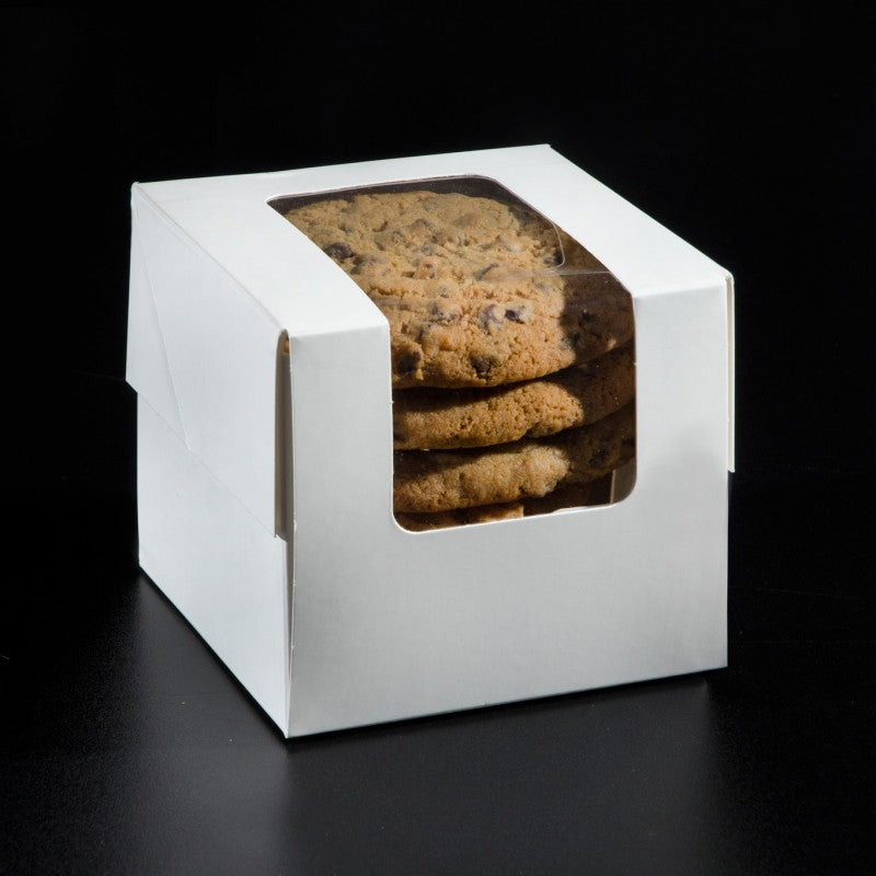 4 X 4 X 4.25 - Single Cupcake / Cookie Box - With Window (10 PACK)